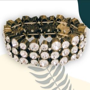 J. Crew Women's Gold Crystal Stretch Cuff Bracelet
